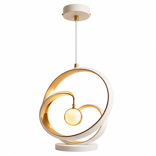 Lustră LED suspendată cu inele spiralate – 40 cm