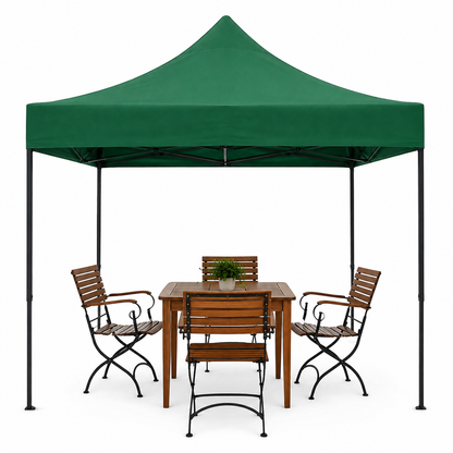 Cort pavilion pliabil 3x3 m, cadru metalic, pânză impermeabilă - Verde