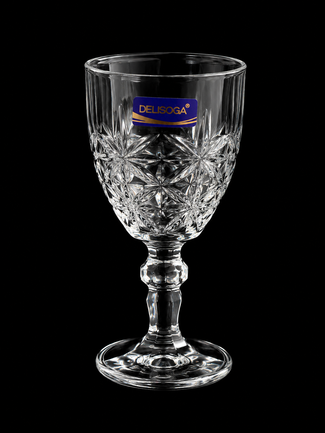 Set 7 piese din sticlă – Carafă cu capac + 6 pahare elegante, model cristal