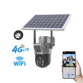 Cameră de supraveghere cu panou solar, conexiune 4G, lentile duble, 8MP, senzor de mișcare