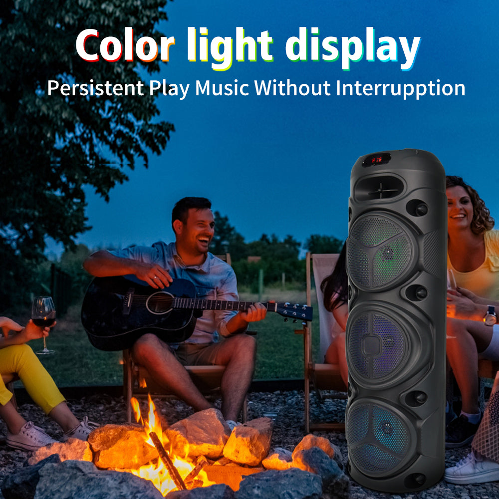 Boxă Bluetooth profesională ZQS8308 cu LED RGB, karaoke, microfon, player audio integrat