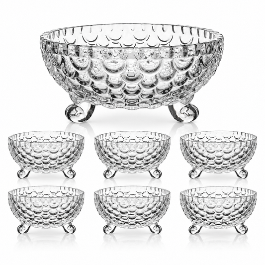 Set 7 boluri din sticlă – 1 bol mare + 6 boluri mici