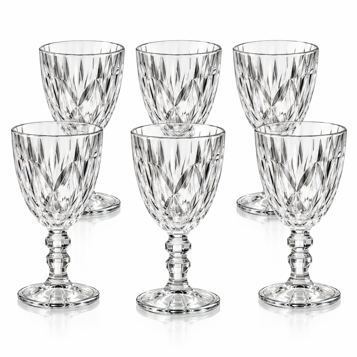 Set 6 pahare din sticlă cu picior – design elegant