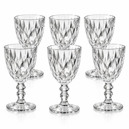 Set 6 pahare din sticlă cu picior – design elegant