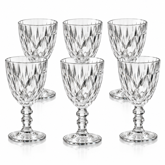 Set 6 pahare din sticlă cu picior – design elegant