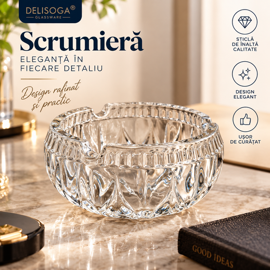 Scrumieră din sticlă – design elegant