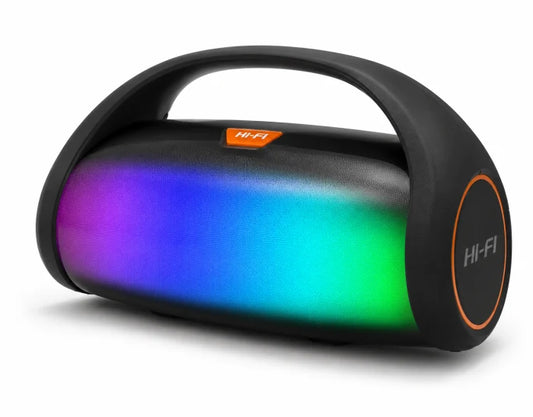 Boxă Portabilă Bluetooth Hi Fi cu Bass Puternic, Radio FM, USB, Card TF și Iluminare LED RGB