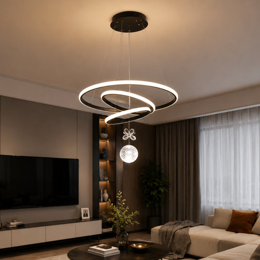 Lustră LED suspendată cu 3 inele – 45 cm