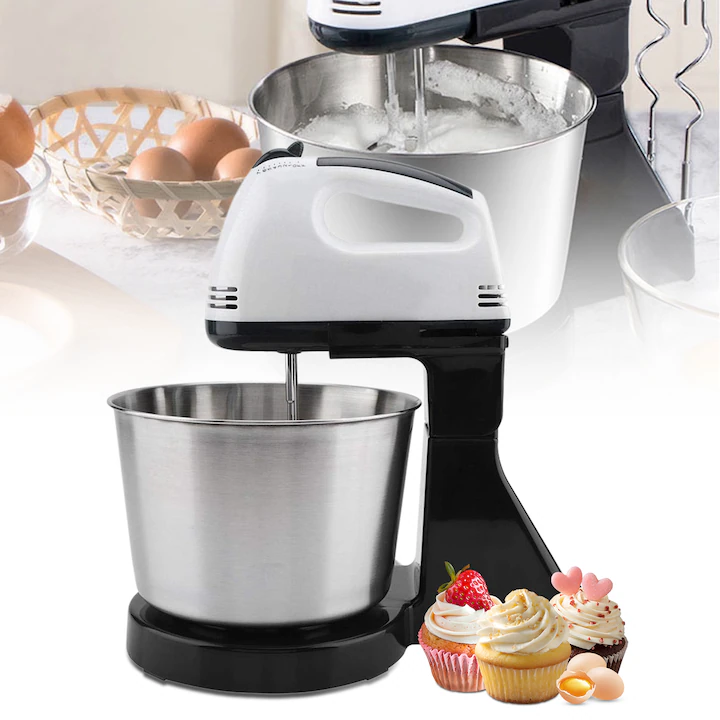 Mixer 2 în 1 cu bol din inox 4 L, 380 W, 7 trepte de viteză