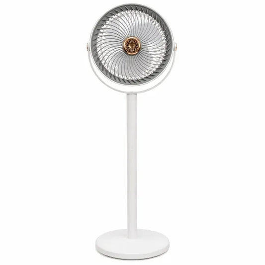 Ventilator vertical 80cm alb gri cu picior reglabil, 5 viteze