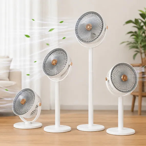 Ventilator vertical 80cm alb gri cu picior reglabil, 5 viteze