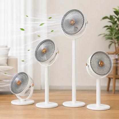 Ventilator vertical 80cm alb gri cu picior reglabil, 5 viteze