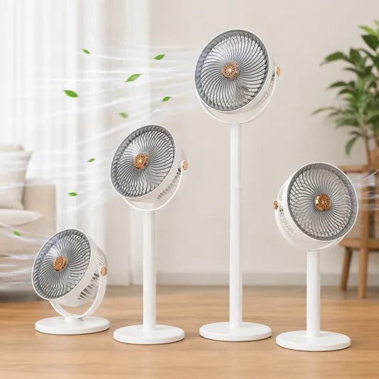Ventilator vertical 80cm alb gri cu picior reglabil, 5 viteze